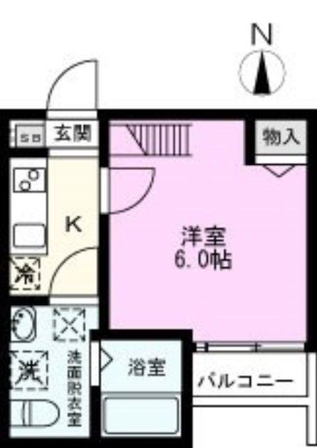 セルフィーユ(1K/2階)の間取り写真