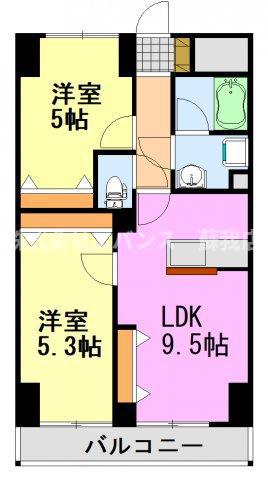 マイランド蘇我(2LDK/12階)の間取り写真