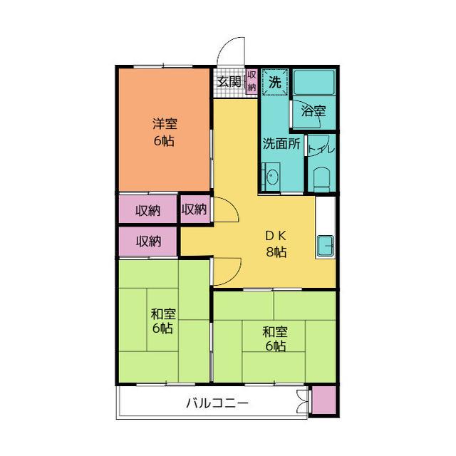 三恵マンション(3DK/3階)の間取り写真