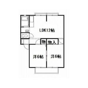 T・K ビレッジ C(2LDK/2階)の間取り写真
