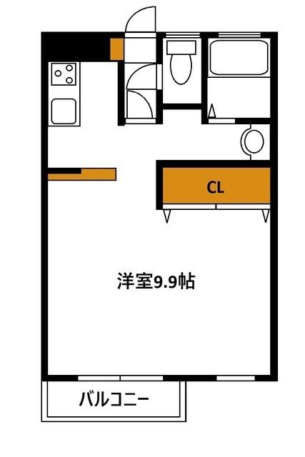 プランドール(1K/2階)の間取り写真