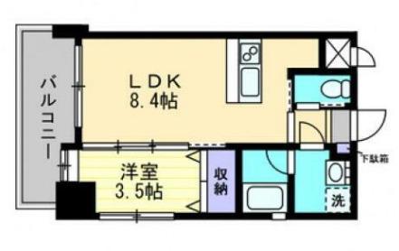 INVERNO(1LDK/6階)の間取り写真