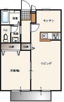 グランドール・ソワィエ(1LDK/2階)の間取り写真