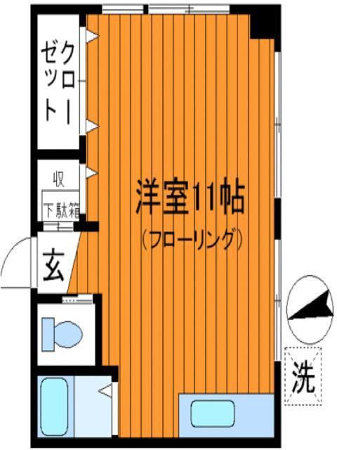 ビラロータス(1K/1階)の間取り写真