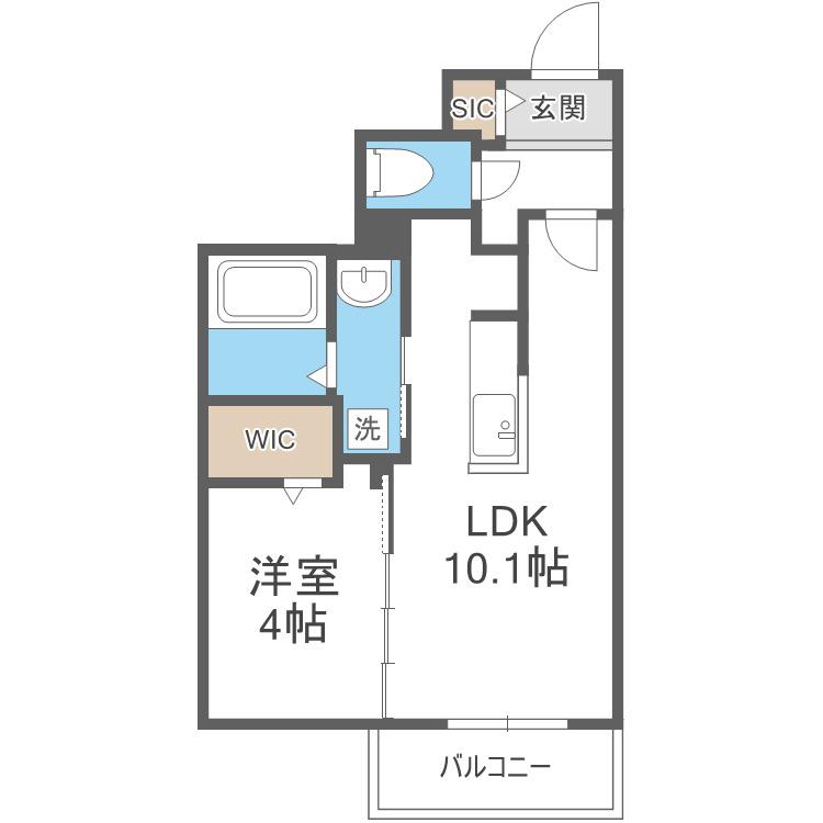 ブランシャールFEG-X琴似(1LDK/4階)の間取り写真