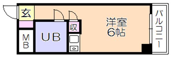 オーハシビル(ワンルーム/6階)の間取り写真