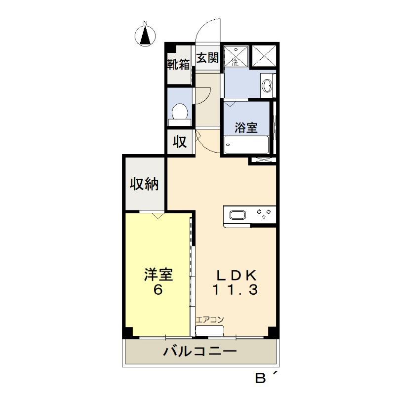 クレセント中仙道6(1LDK/3階)の間取り写真