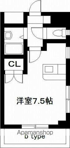 エスポワール鶴島(ワンルーム/6階)の間取り写真