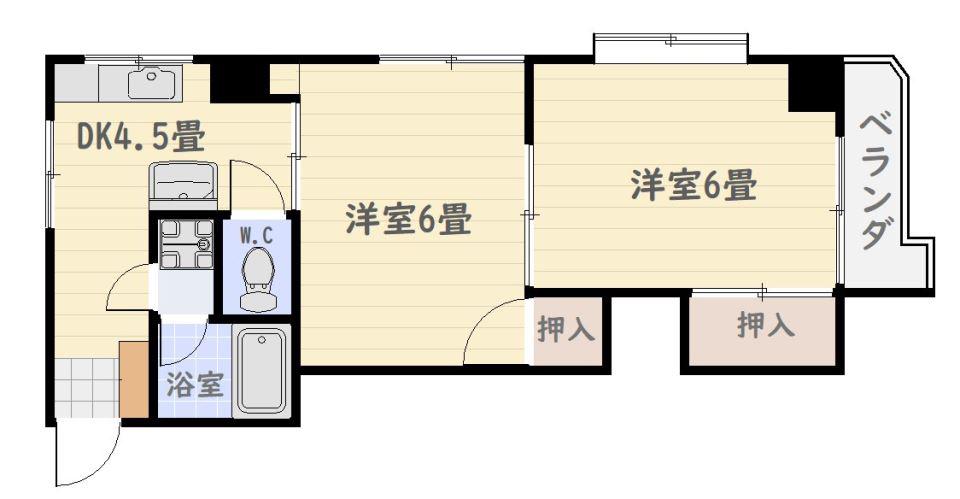 平和ビル(2K/2階)の間取り写真