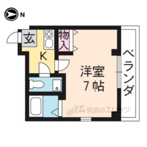ジュビロ栄町(1K/2階)の間取り写真