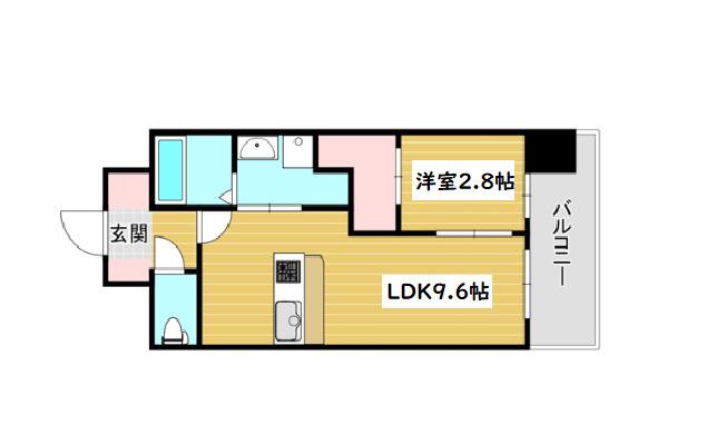 セレニテ難波グランデシュッド(1LDK/5階)の間取り写真