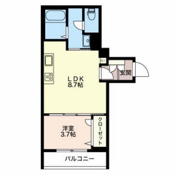 コンフォルト安田町(1LDK/2階)の間取り写真