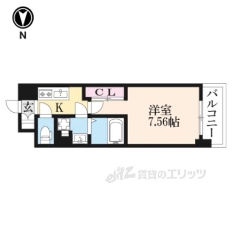 THEGARNETSUITERESIDE(1K/3階)の間取り写真