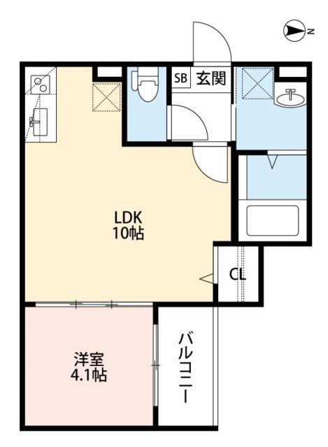 ハルカス今川(1LDK/3階)の間取り写真