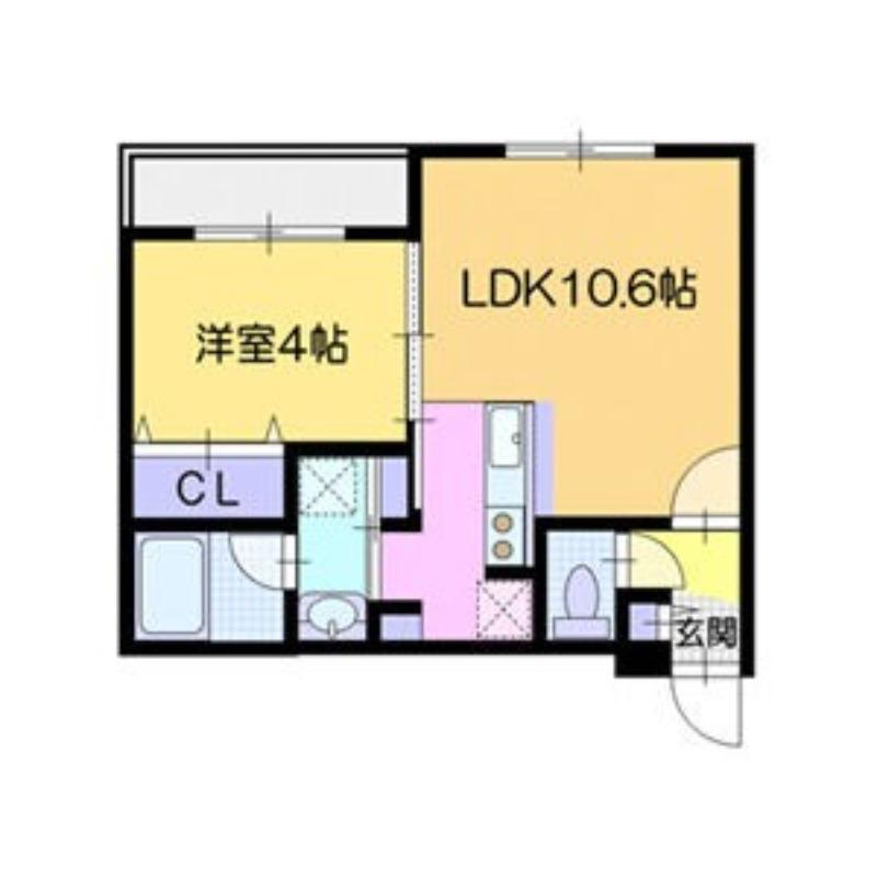 カペラ・アイン(1LDK/3階)の間取り写真