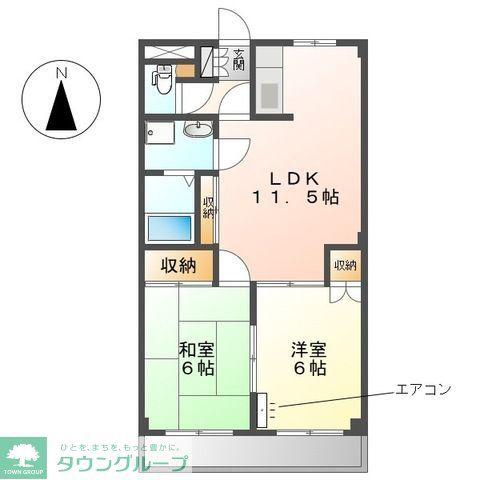 サンフィット渋谷(2LDK/2階)の間取り写真