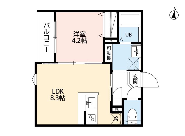 SOLARE 元町(1LDK/1階)の間取り写真