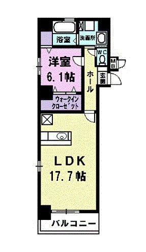 SAKURA ビベンテ(1LDK/4階)の間取り写真