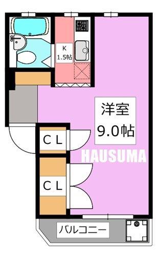 トラウトハウス(1K/1階)の間取り写真