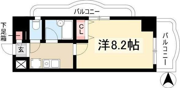 現代ハウス新栄(1K/6階)の間取り写真
