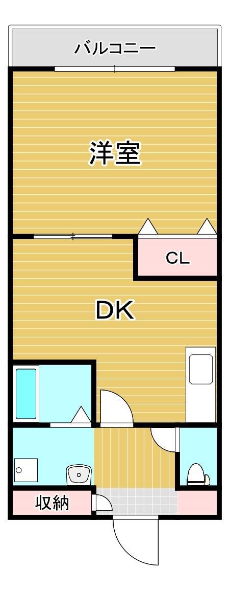 フリーダム9(1DK/2階)の間取り写真