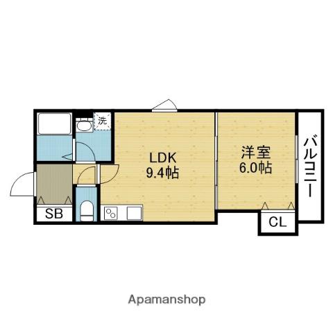 NAGAMORI新深江(1LDK/1階)の間取り写真