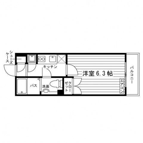 KDXレジデンス東新宿(1K/3階)の間取り写真