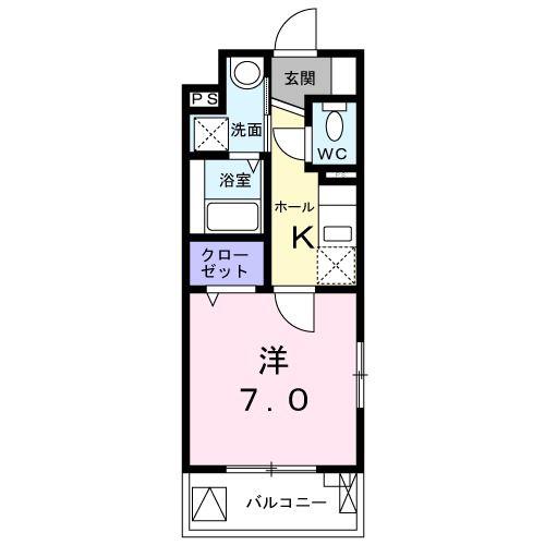 リ クラウド クルー(1K/2階)の間取り写真