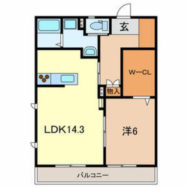 COPIOUS-S(1LDK/2階)の間取り写真