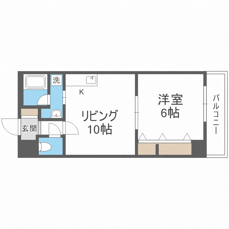 フォレスト円山(1LDK/6階)の間取り写真