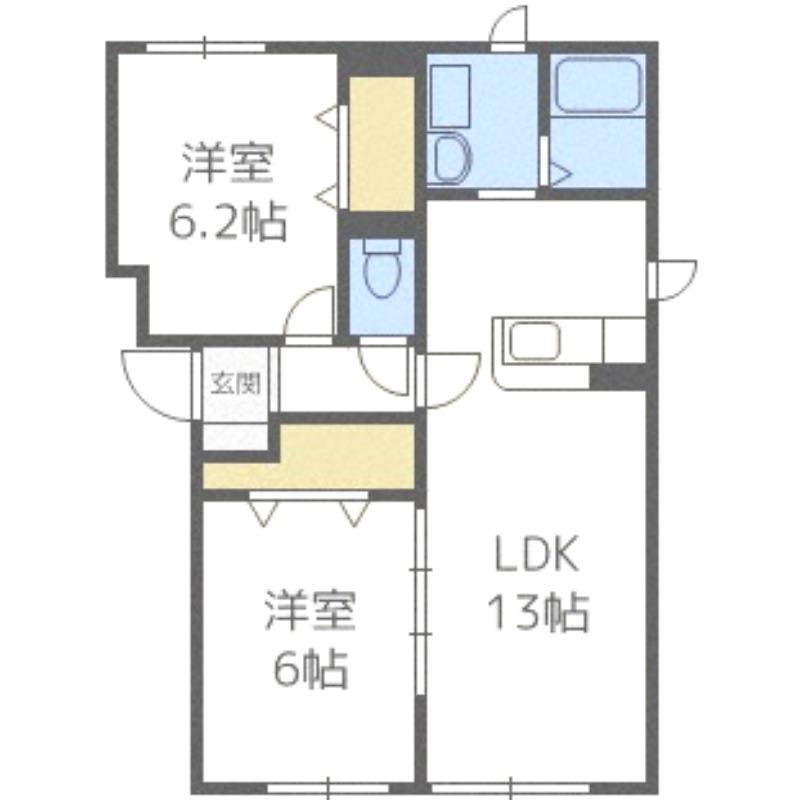 セイバリィ- ベル(2LDK/2階)の間取り写真