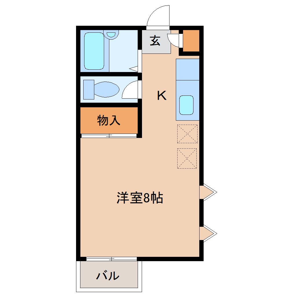 シティハイムSEKI(1K/2階)の間取り写真