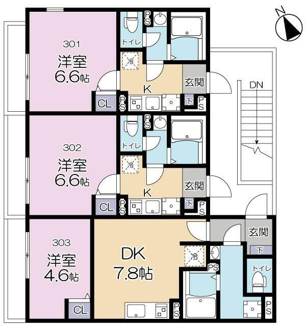 SOLASIA RESIDENCE 大山(1K/1階)の間取り写真