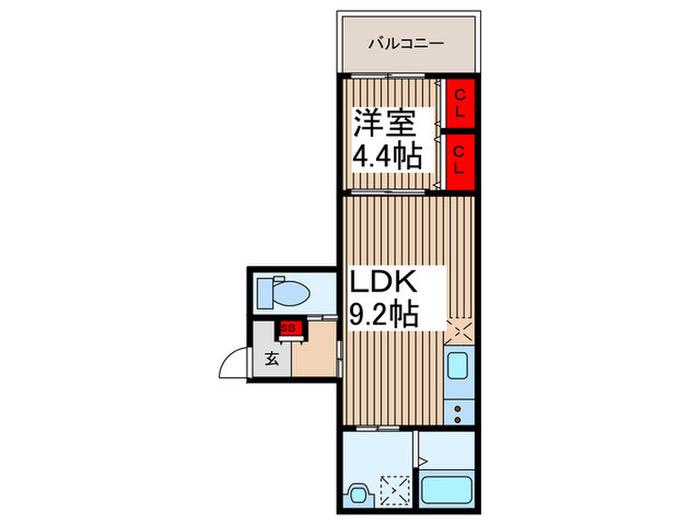 キャメル中浦和西堀(1LDK/2階)の間取り写真