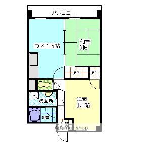 メイゾン栄(2DK/3階)の間取り写真