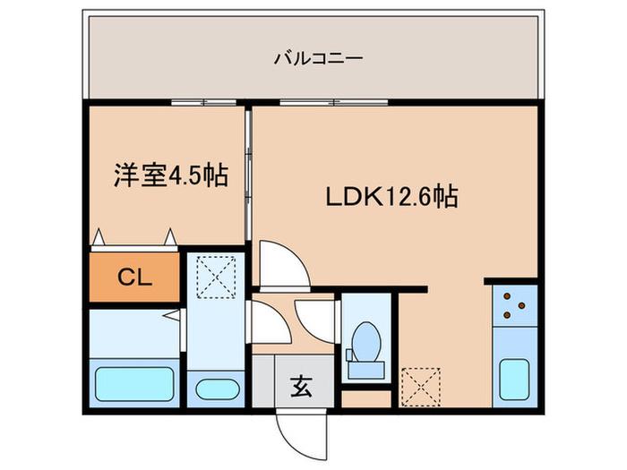 D-ROOM野間大池(1LDK/2階)の間取り写真