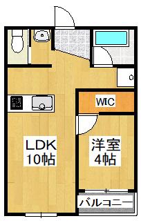 ガーデンテラス立願寺(1LDK/2階)の間取り写真