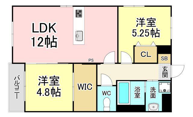 REGNO永犬丸(1LDK/1階)の間取り写真