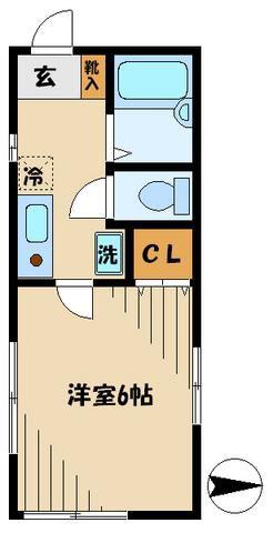 バミール洗足(1K/1階)の間取り写真