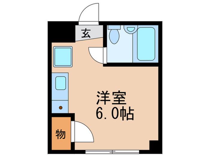 角田マンション(ワンルーム/2階)の間取り写真