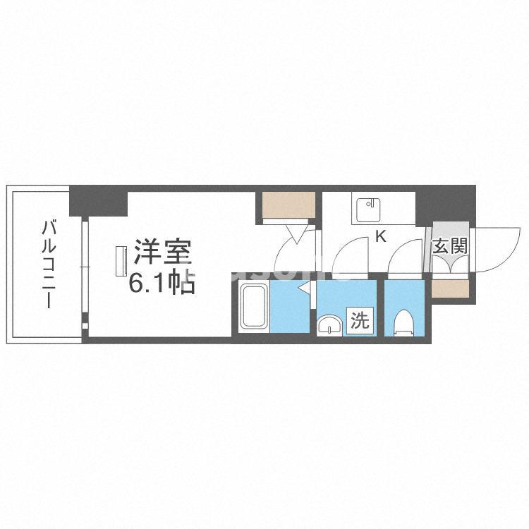 エスリード新北野アーデル(1K/6階)の間取り写真