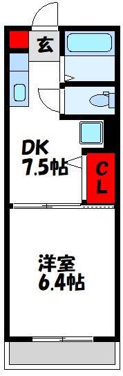 ブア・ヴィラージュ(1DK/1階)の間取り写真