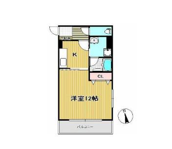 五橋ライフ(1K/3階)の間取り写真