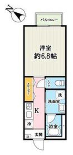 イースターリリー川口(1K/2階)の間取り写真