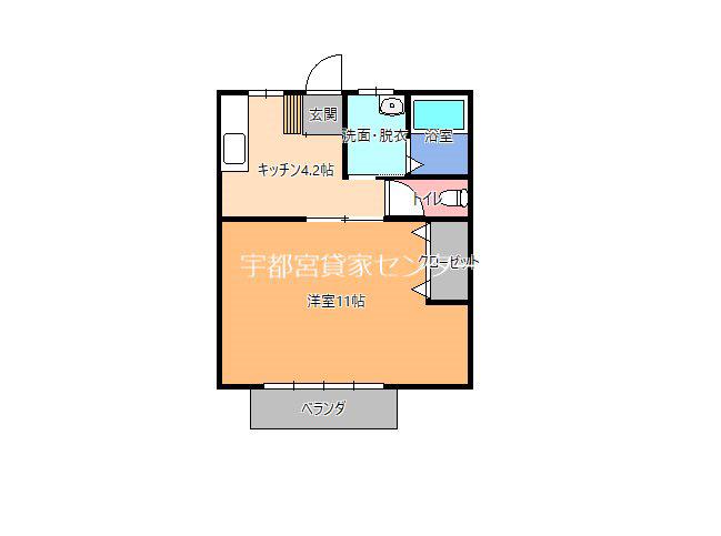 コーポ山口(1K/2階)の間取り写真
