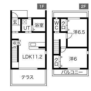 ＪＲ中央本線 高蔵寺駅 徒歩18分 2階建 築10年(2LDK/1階)の間取り写真