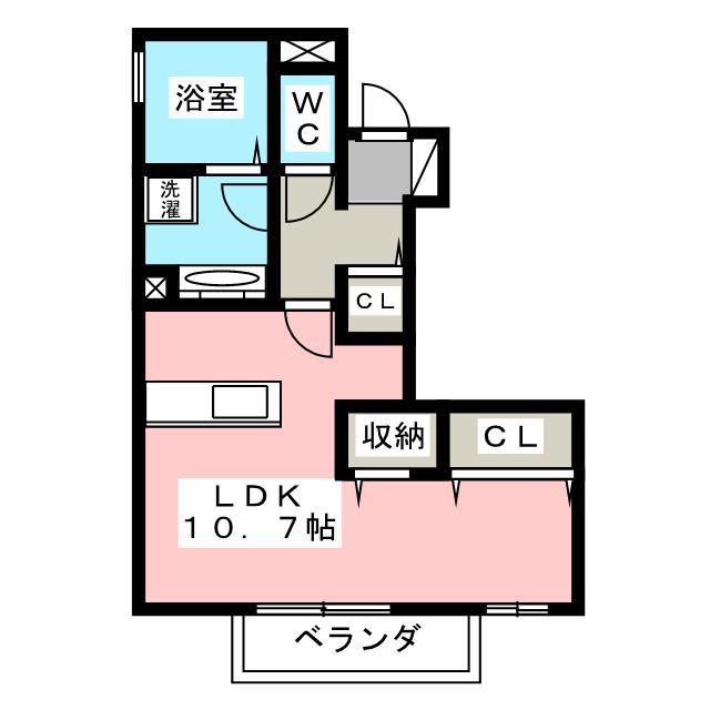 グラン・アイール(ワンルーム/1階)の間取り写真