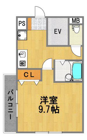 G.C.C.ビル(1K/2階)の間取り写真