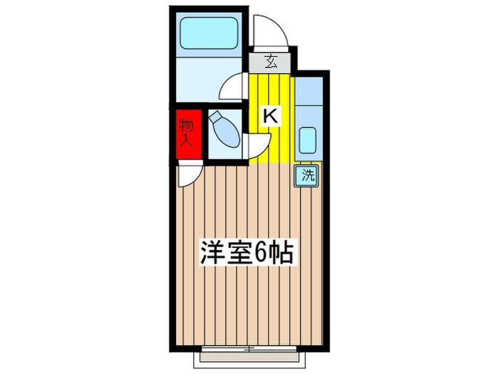マドレーヌ多摩(1K/1階)の間取り写真