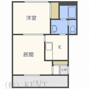 GRAND COURAGE グランカレッジ(1LDK/4階)の間取り写真